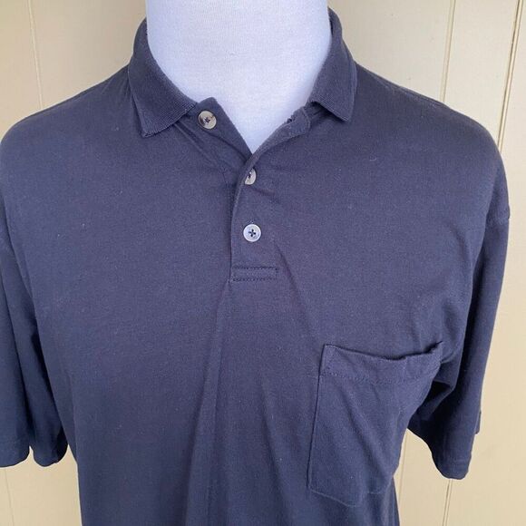 Premier International men M 3 button short sleeve pocket polo shirt black - Picture 2 of 9